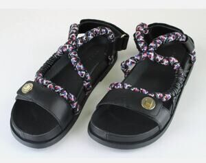 Sandro Paris Helga black leather rope sandals size 39